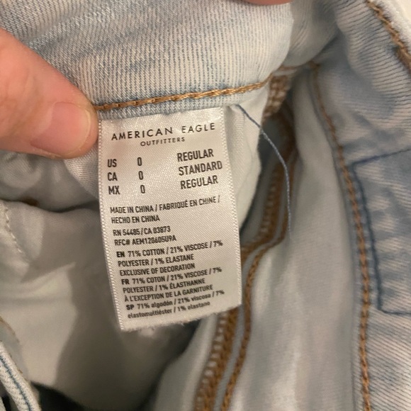 American Eagle Next Level Stretch light blue torn Jeans Jegging Womens 0 regular - Picture 7 of 10